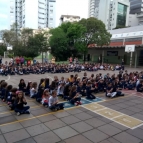 Apresentação de violino no Momento Cívico