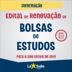 Edital de RENOVAÇÃO de Bolsas de Estudos para 2019
