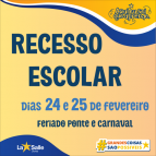 Informação sobre o RECESSO ESCOLAR de Carnaval