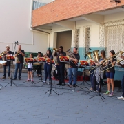 Banda Marcial apresenta trabalho aos alunos