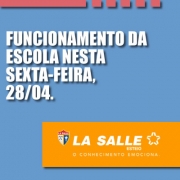 Funcionamento da Escola nesta sexta, 28/4