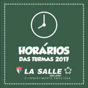 Confira o horário semanal das turmas para 2017