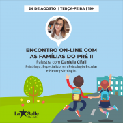 24/8: Encontro on-line com as famílias do Pré II