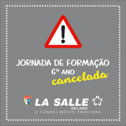 6º ano/EF: Cancelada a Jornada de Formação