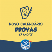 Novo calendário de Provas do 6º ano/EF