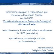 Feriado Municipal Nossa Senhora de Caravaggio