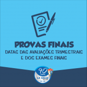 Datas das Avaliações Trimestrais e dos Exames Finais