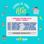 Programação Colônia de Férias - Semana 3