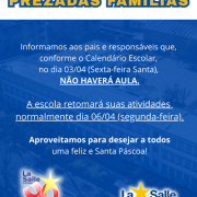 FERIADO - Sexta-Feira Santa