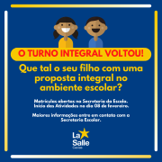 O Turno Integral voltou!