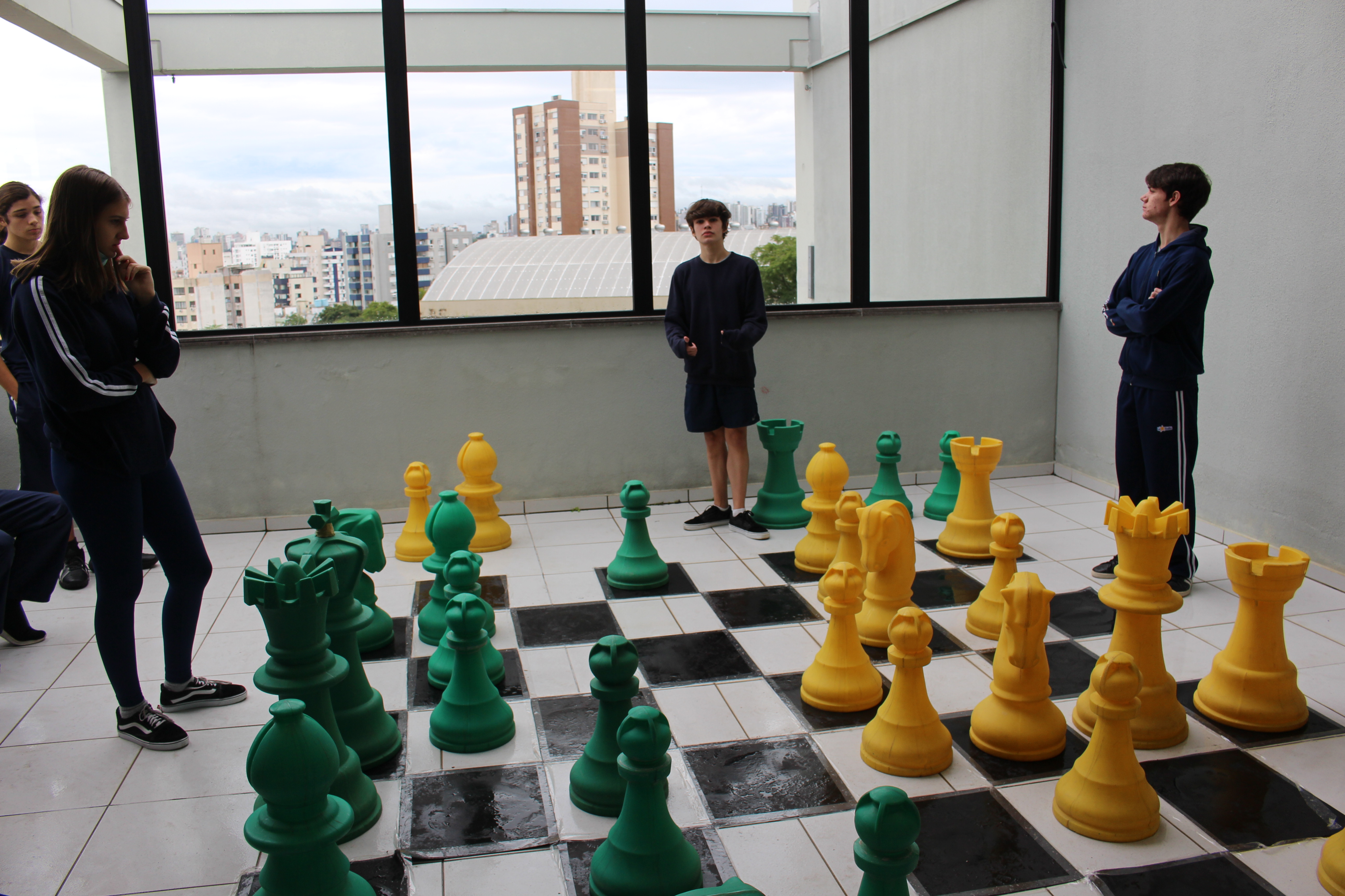 Tabuleiro gigante de xadrez integrou a programação